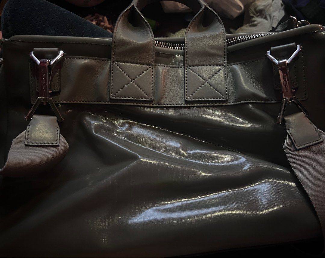 Givenchy men s pre owned grey PVC Pandora messenger bag Men s
