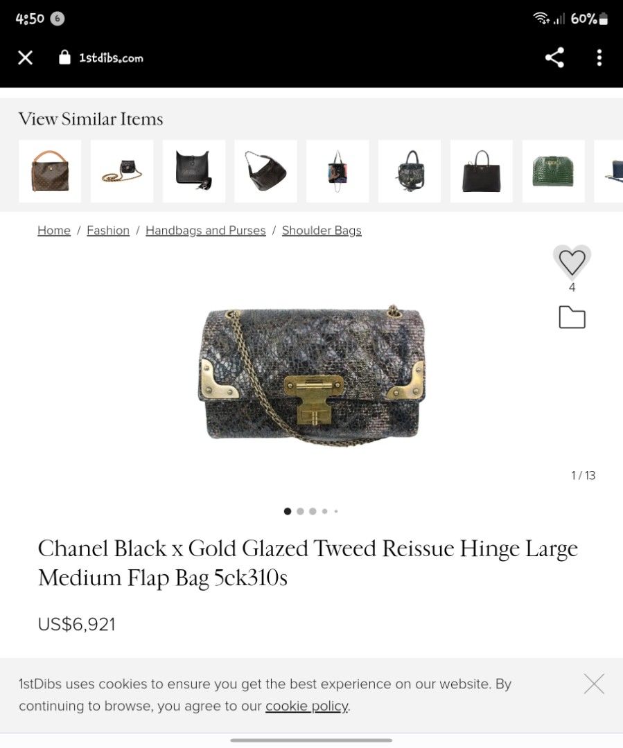 Chanel Black Glazed Chain Large Tote Bag at 1stDibs