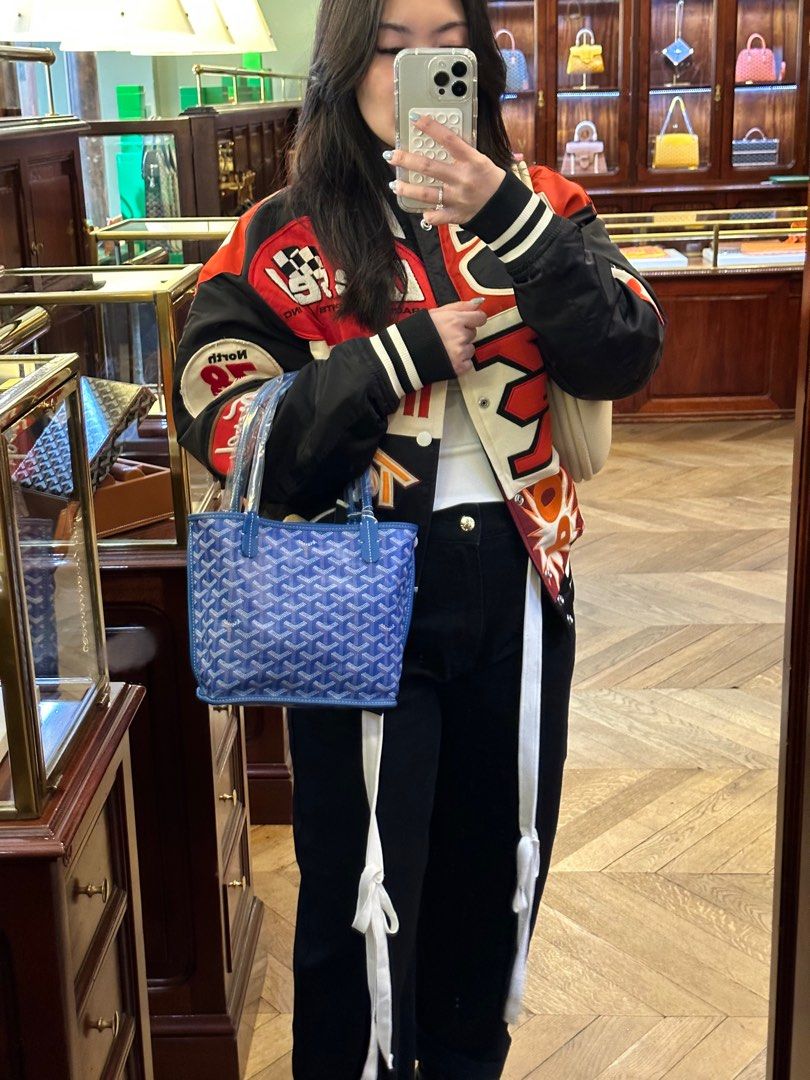 Goyard Mini Anjou Tote in Blue, Luxury, Bags & Wallets on Carousell