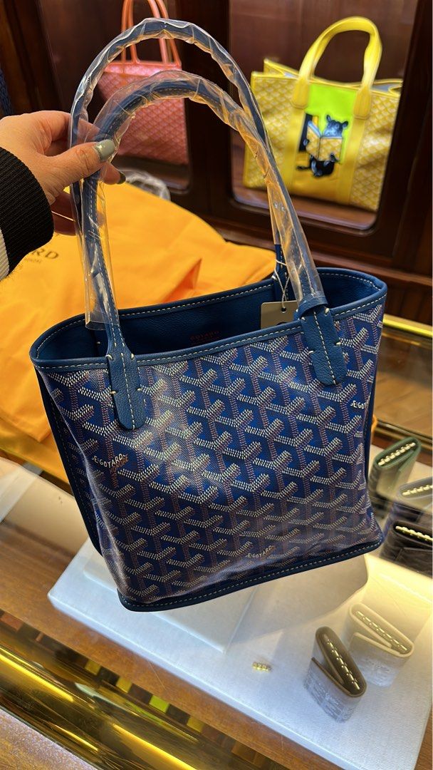 Goyard Anjou Mini Navy Blue, Luxury, Bags & Wallets on Carousell
