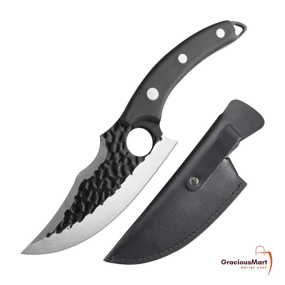 (SG STOCK) HIROYI Boning Knife with Leather Sheath,Kitchen knife