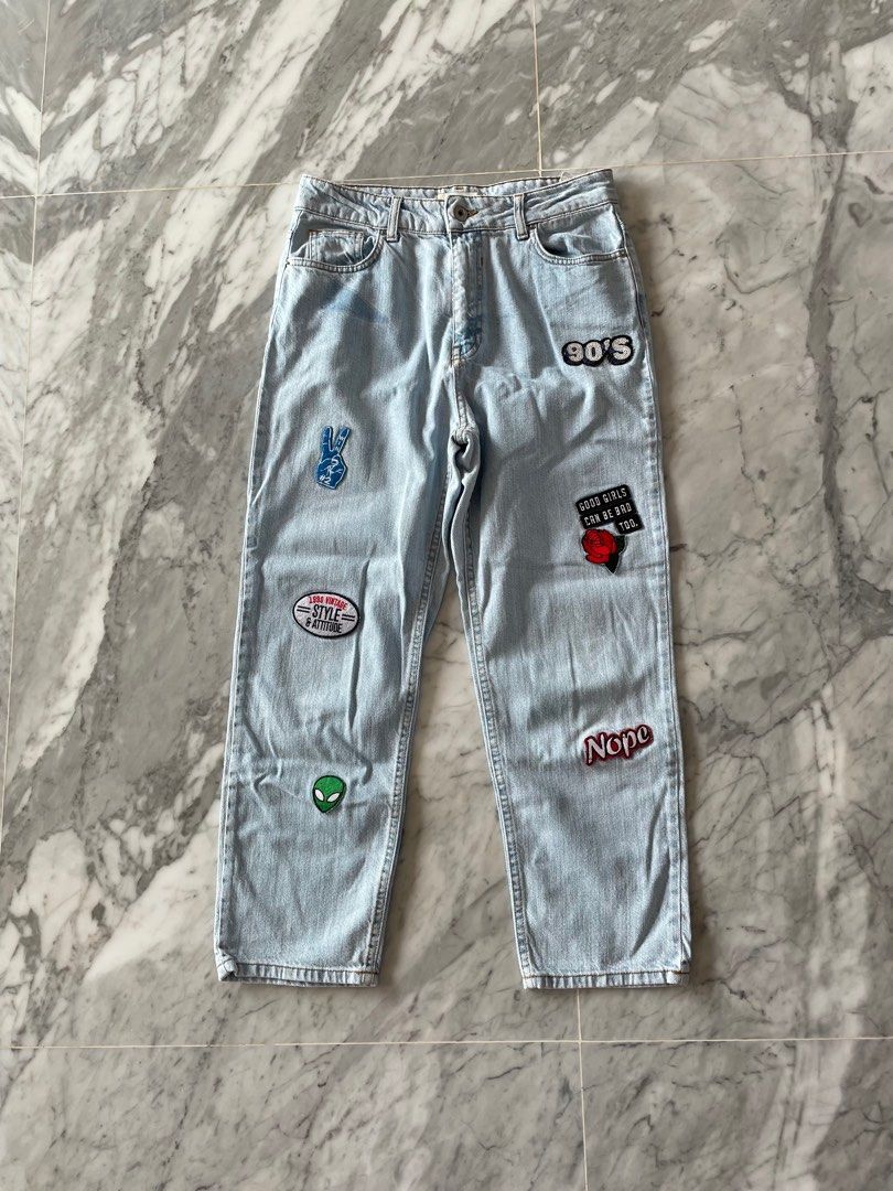 Rad 1980s Light Wash Denim Jeans Mickey Mouse Applique Patches | Boardwalk  Vintage