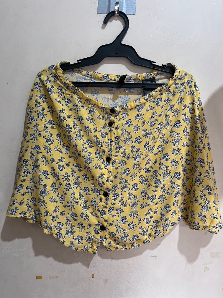 H&m yellow floral skirt sales