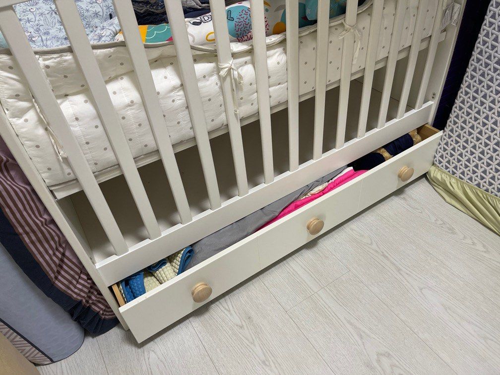 Ikea Baby Cot with changing diapers board attachable, Babies & Kids ...