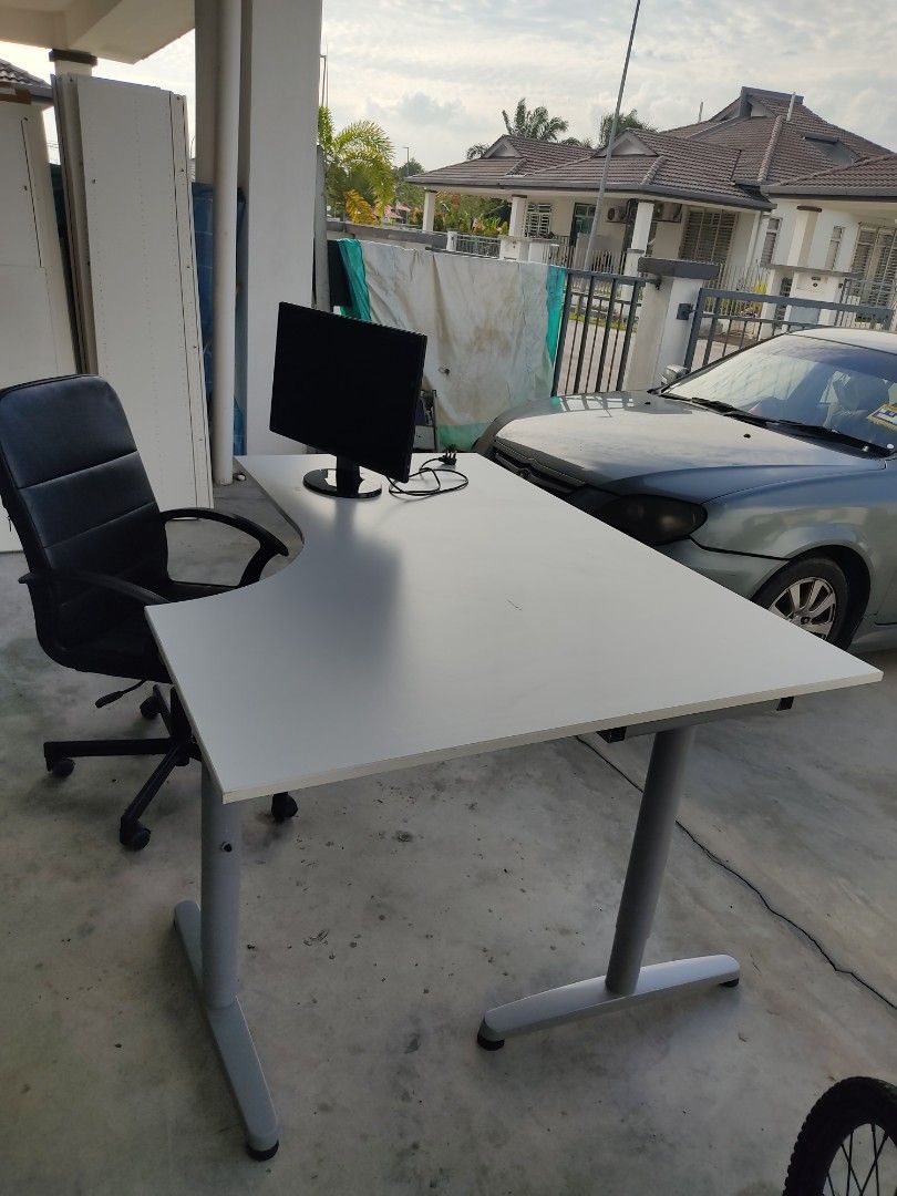 Ikea galant right corner desk, Furniture & Home Living, Furniture