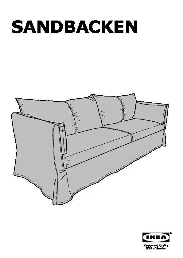 IKEA SANDBACKEN 3SEAT SOFA, Furniture & Home Living, Furniture, Sofas on Carousell