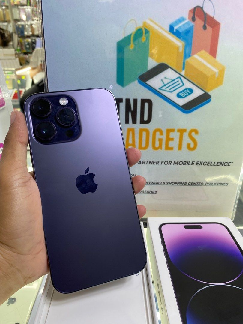 Iphone 14 pro max 128gb dual (Category: iPhone 14 Series) located in Pasig City. Submitted by melissaomb01623 (Listing ID 1258070078, Image 3). Description: Iphone 14 pro max 128gb dual good as new Factory unlocked HK variant 96 battery health Complete package with box 💯smooth no issue no history of repair all goods condition pick up store in greenhills shopping center we do cod in metro manila and near provinces just add sf only we ship nationw