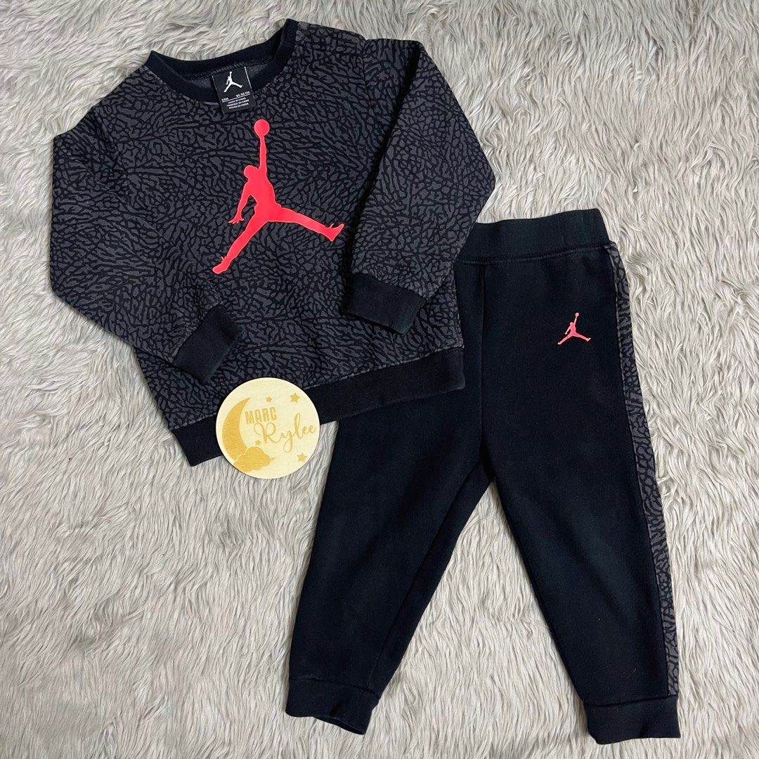 Baby Jordan Tracksuit 2 Piece Jogging Suit Jacket Pant Set Basketball Gray  18 M | eBay