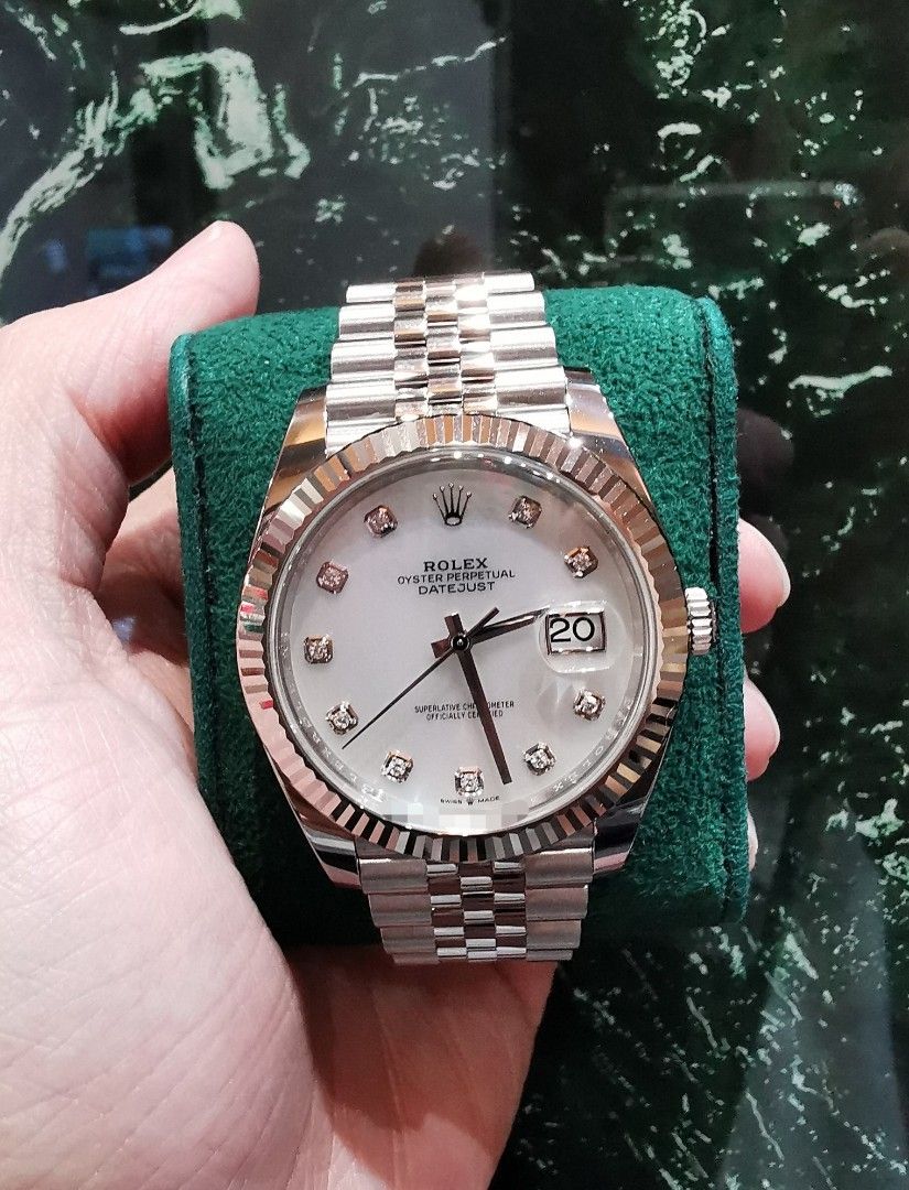 June 2021 Rolex Datejust 41 white mother of pearl diamond 126334 Luxury Watches on Carousell