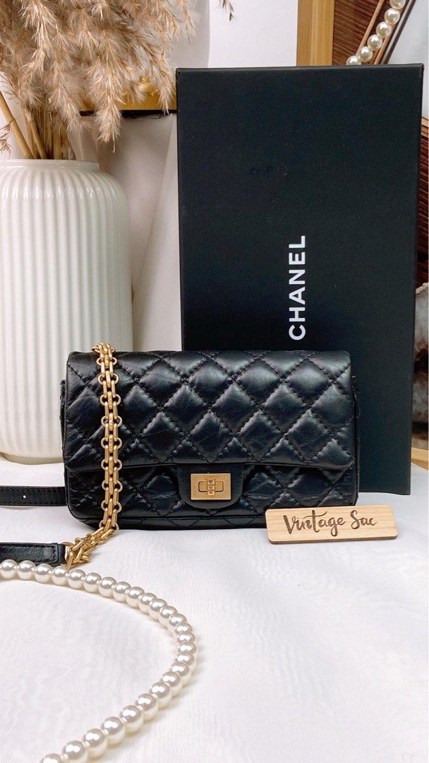 Chanel Blue Quilted Aged Calfskin 2.55 Reissue Double Flap 226 - modaselle