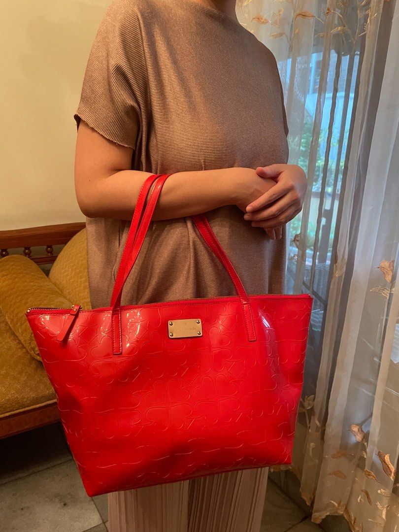 Kate Spade 100 Authentic Sophie Tote Red Barang Mewah Tas