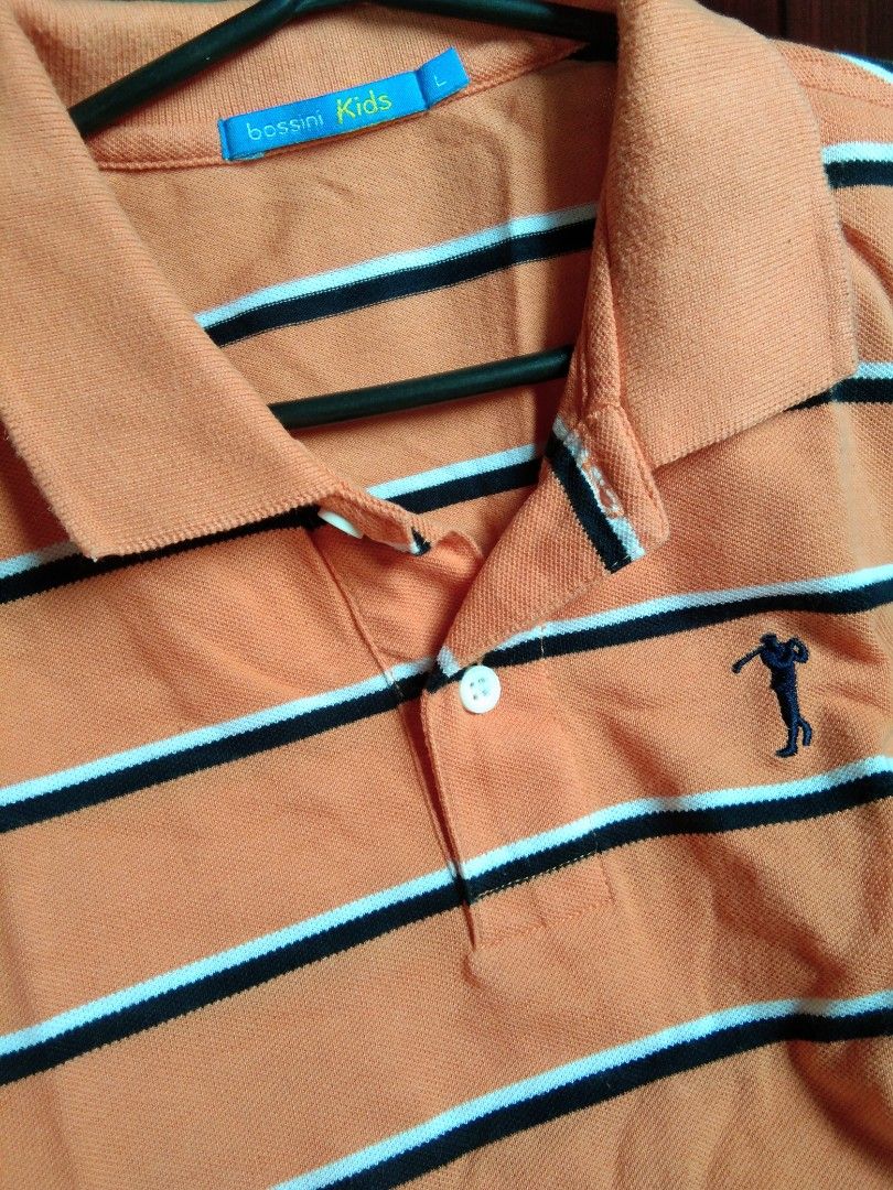 Kids polo shirt (Category: Babies & Kids Fashion) located in Santa Maria. Submitted by pabilip0 (Listing ID 1258082487, Image 3). Description: kids polo shirt Bossini Brand Large on tag (fits 6-8 years old) lightly used.