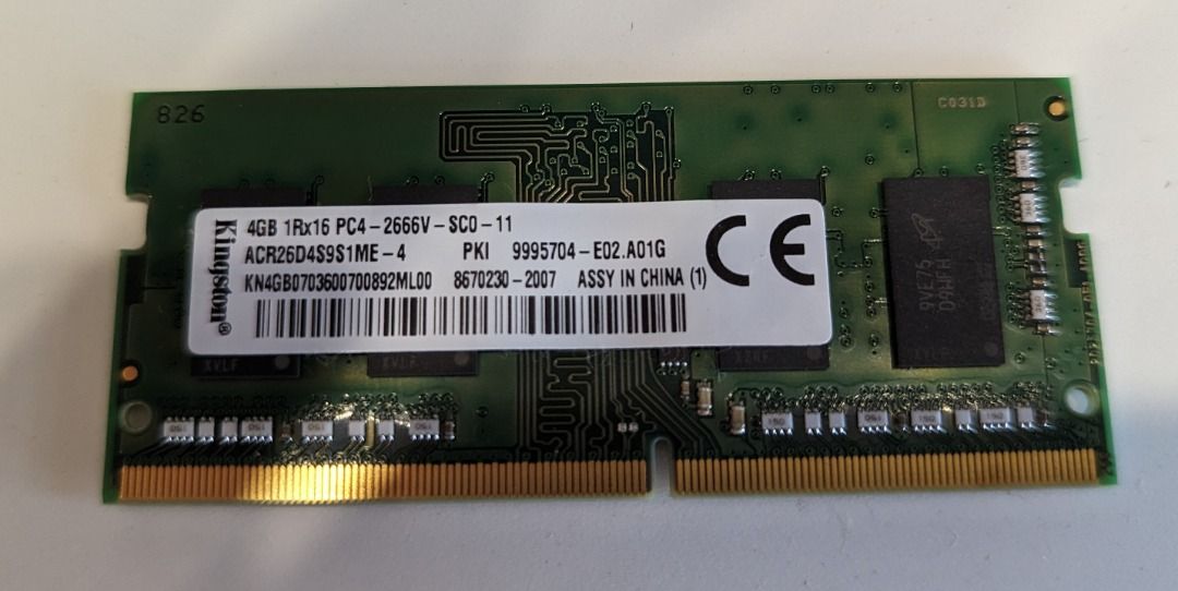 KINGSTON PC4 2666V Laptop RAM 4G Computers Tech Parts