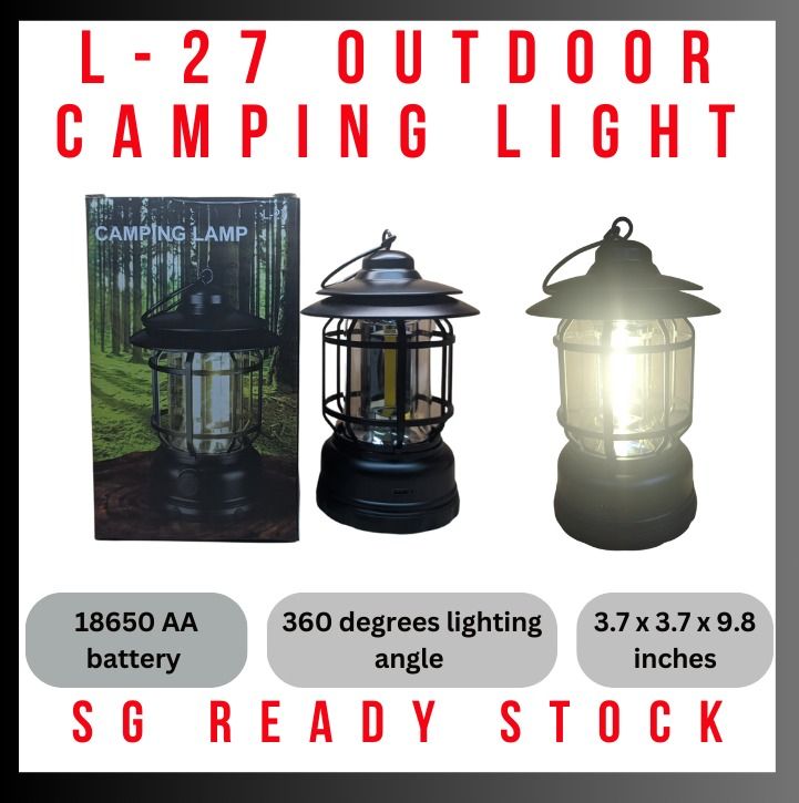 L 27 Outdoor Camping LED Light Retro Hanging Light Lantern