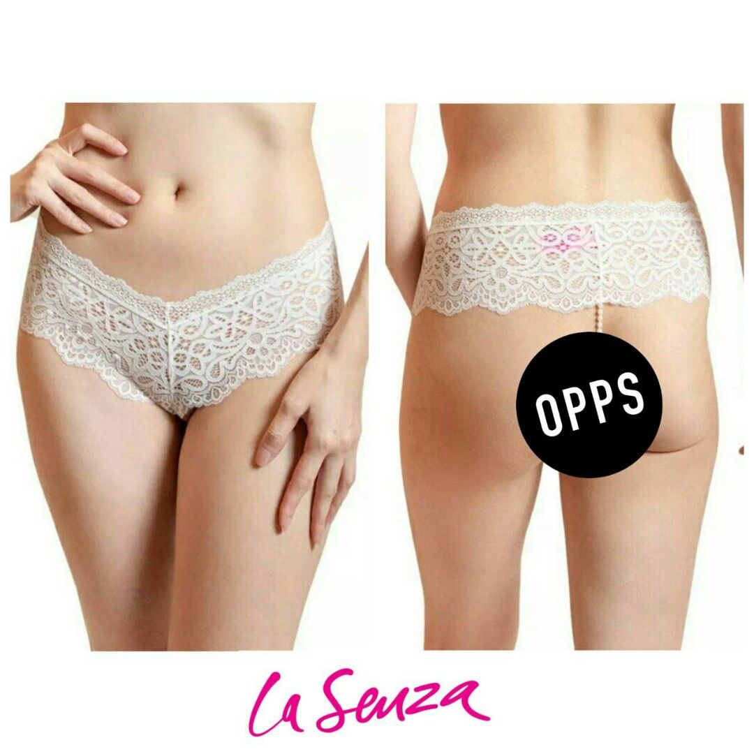 LA SENZA Pearl Cheeky Ladies Underwear (Tag XS, White), Women's
