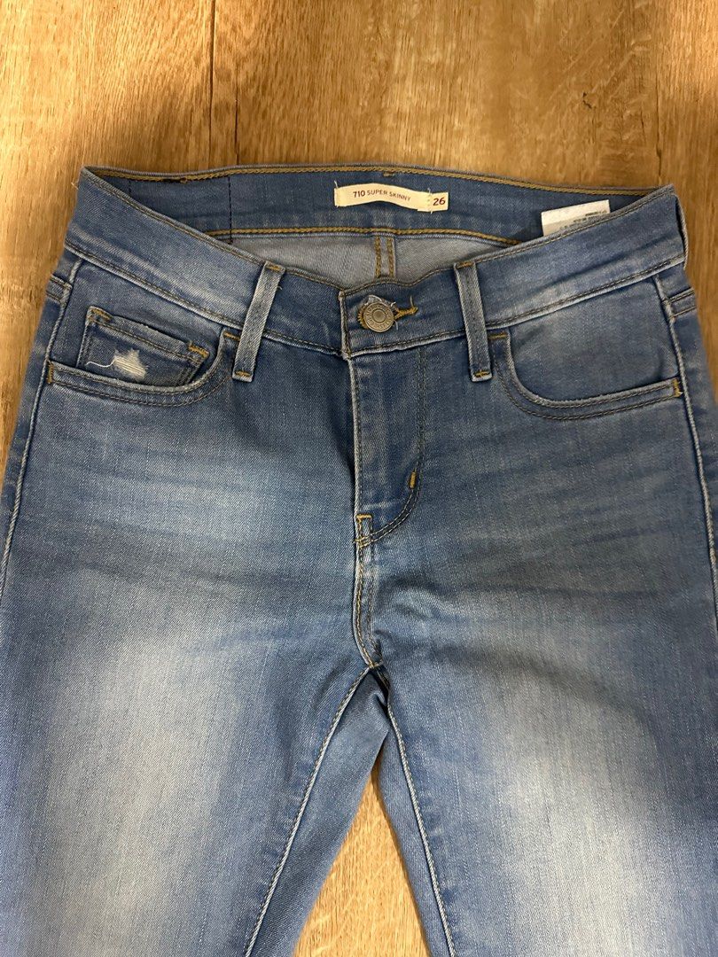 Levi's 710 super skinny ripped cheap jeans