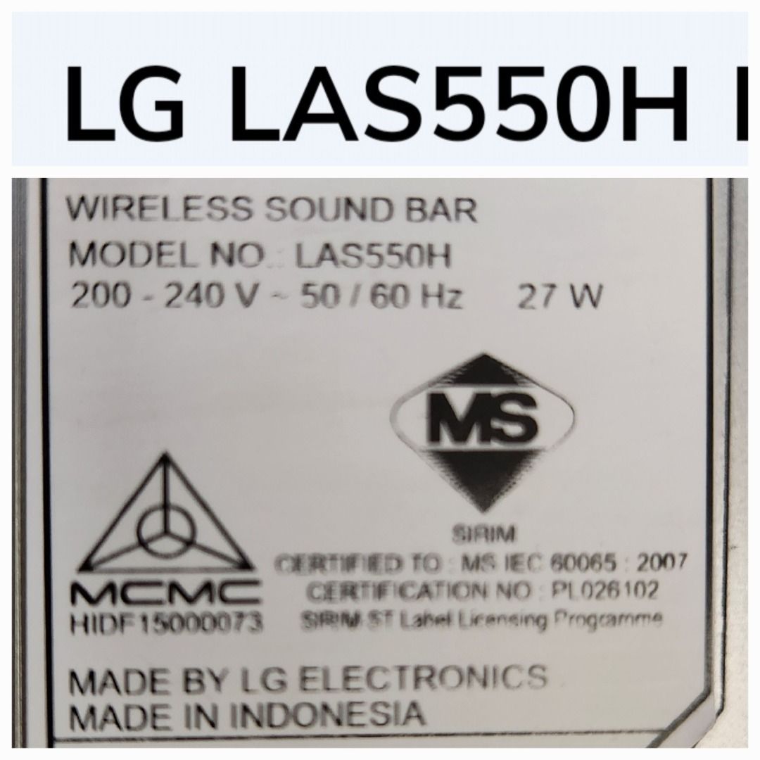 Lg wireless sound bar las550h 2025