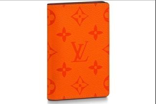 Louis Vuitton Coin Card Holder Monogram Eclipse Volcano Orange in Taiga  Cowhide Leather/Coated Canvas with Silver-tone