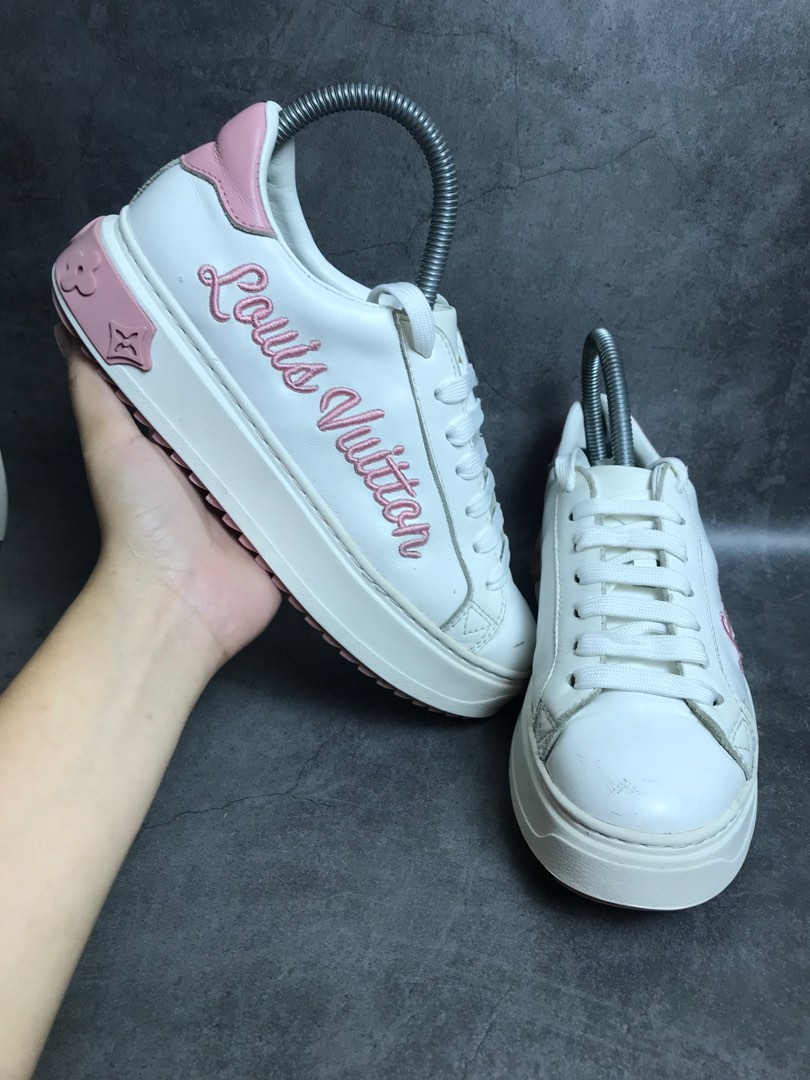 Louis Vuitton LV time out sneakers pink damier azur, Women's Fashion,  Footwear, Sneakers on Carousell