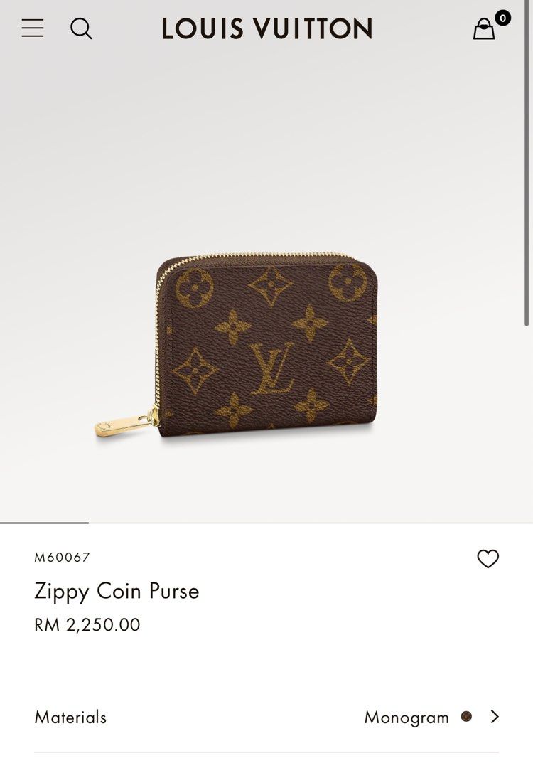 LOUIS VUITTON Zippy Coin Purse Compact Wallet M60067 Monogram Used Unisex LV