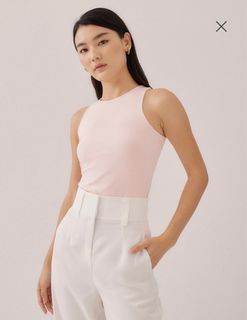 love bonito alia jersey round neck tank top in pink