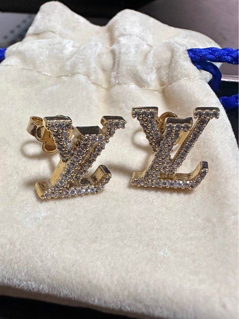 Louis Vuitton Crystal LV Iconic Earrings Silver
