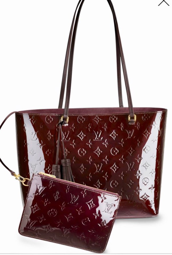 Louis Vuitton Tote Long Beach Monogram Vernis PM Silver in Patent Leather  with Gold-tone - US