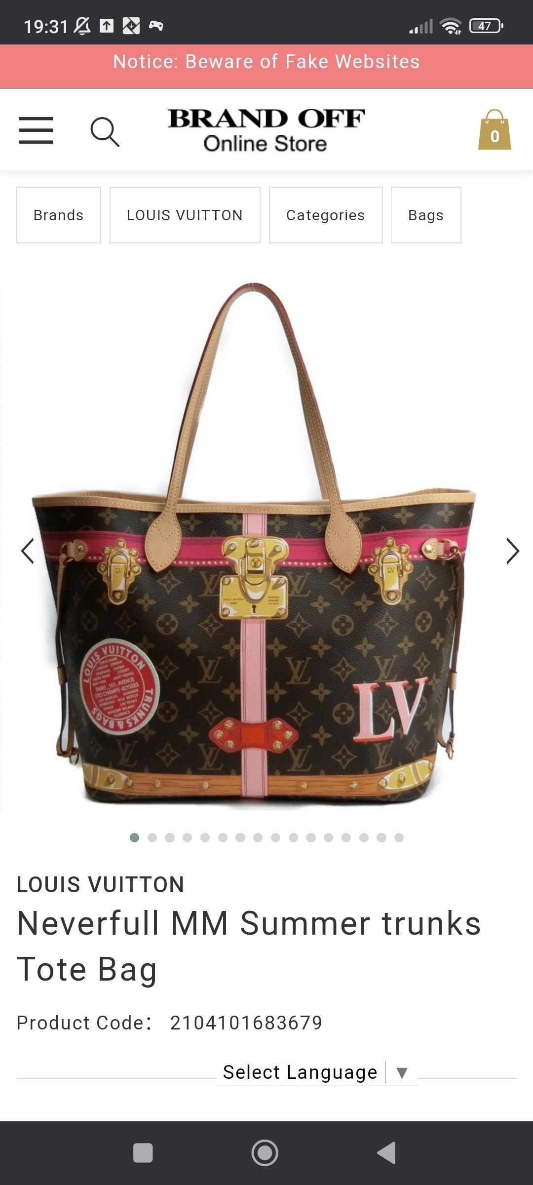 LV Neverfull multicolor white MM, Luxury, Bags & Wallets on Carousell