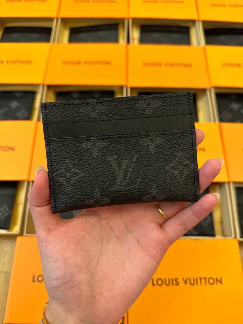 Louis Vuitton Monogram Double Card Holder, Black