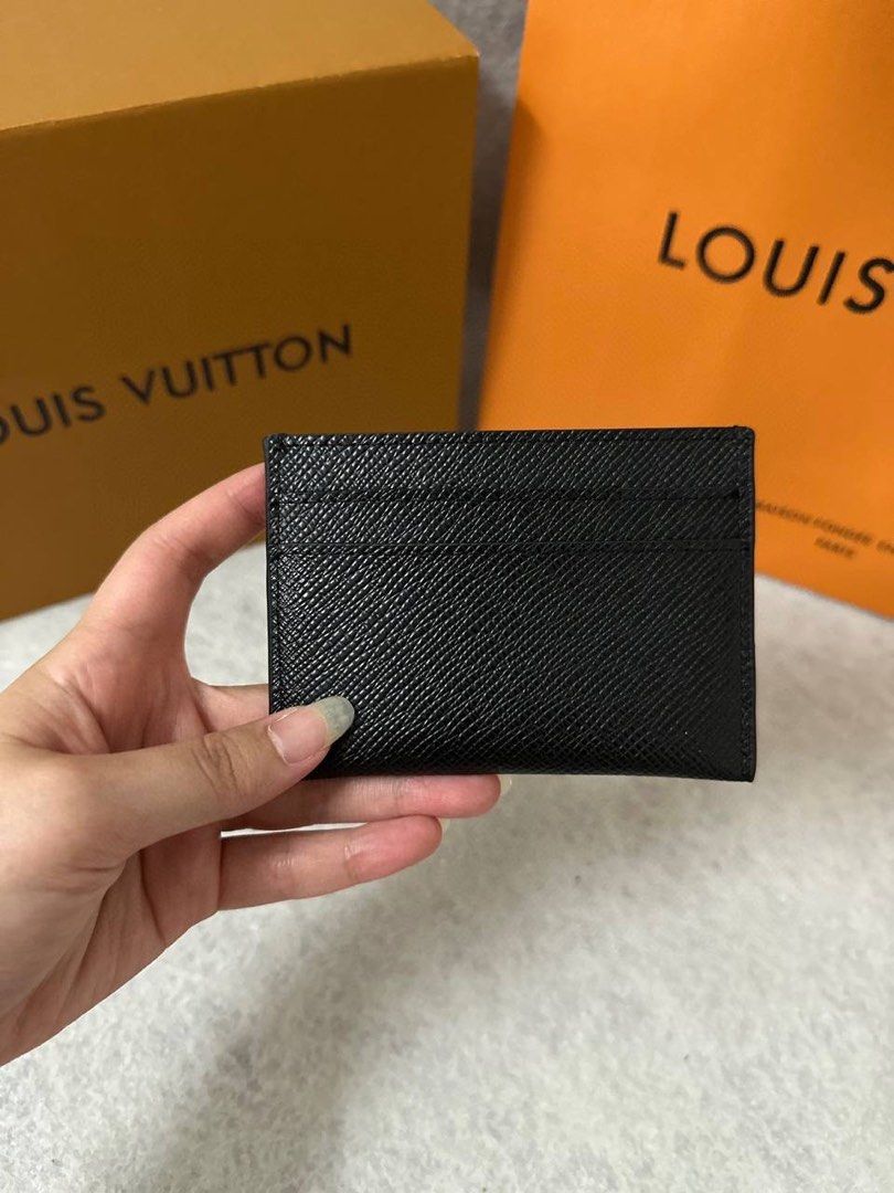 Louis Vuitton Double Card Holder Black Taiga