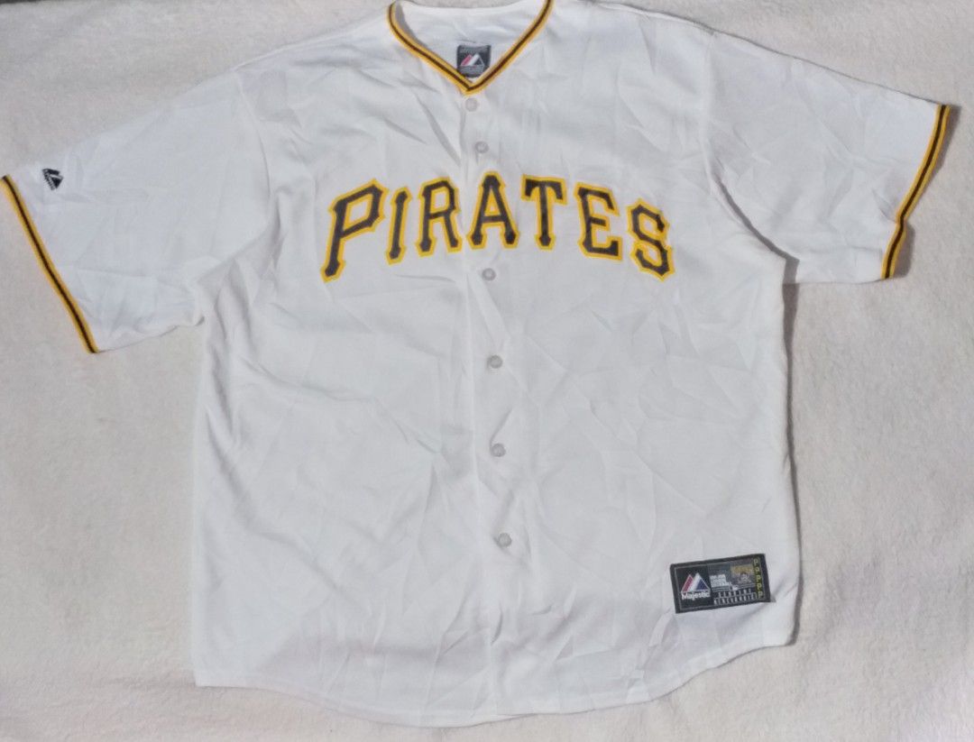 VINTAGE MAJESTIC MLB PITTSBURGH PIRATES WHITE JERSEY SIZE XL