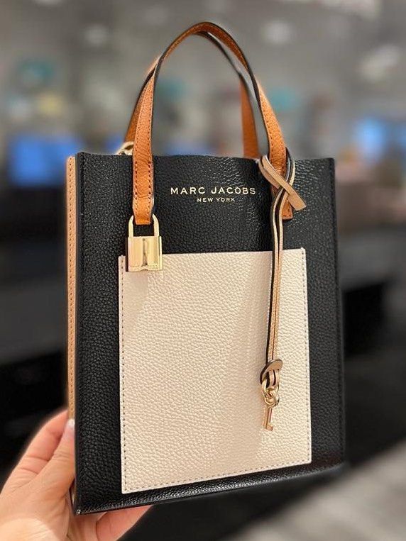 Marc Jacobs Micro Mini Grind Tote Designer Bag in Smoked Almond Brand New