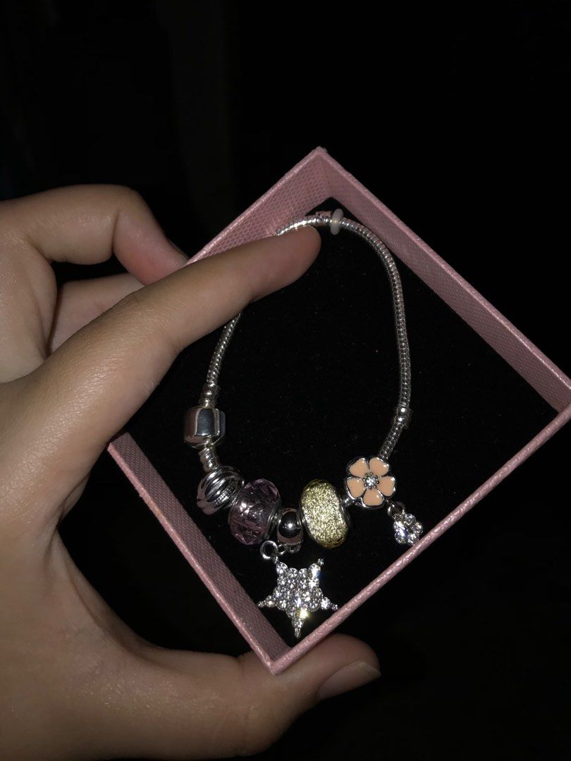 Marie Claire Pink Charms Bracelet