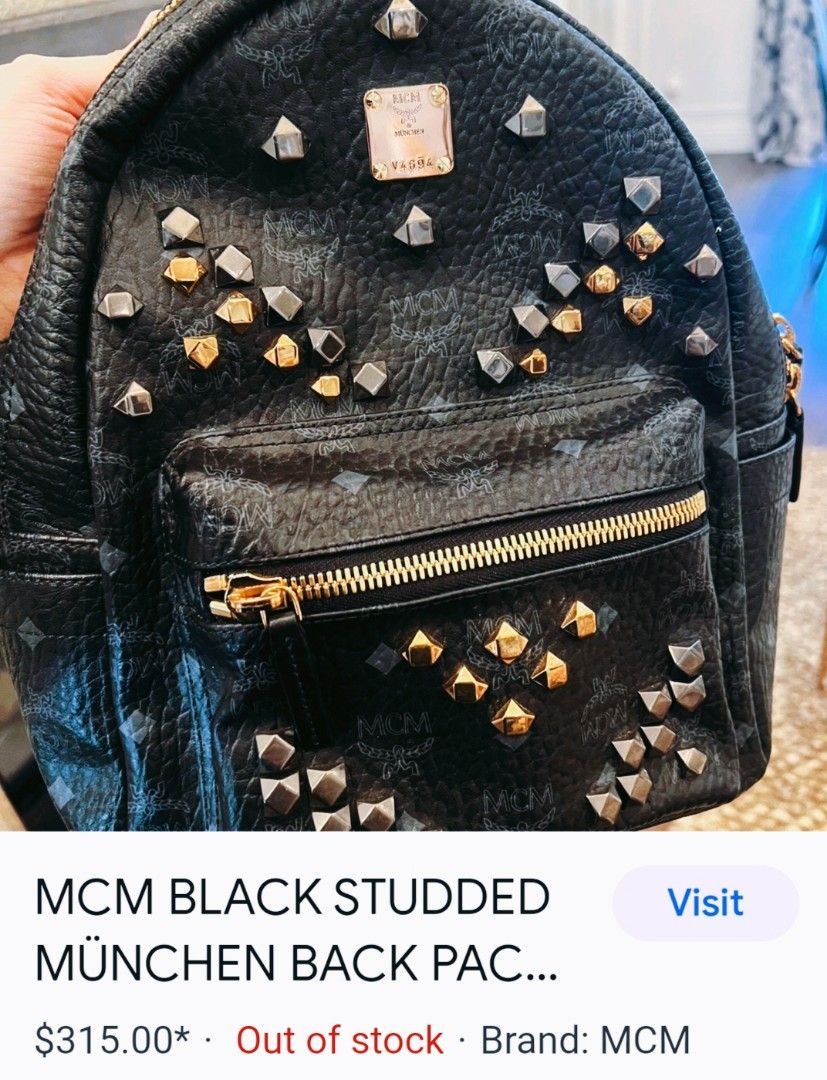 MCM BLACK STUDDED Luxury Bags Wallets on Carousell