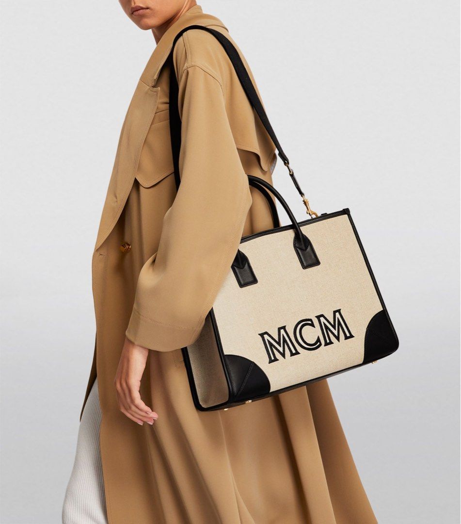 Mcm monogram best sale tote bag