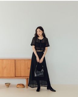 Meierq 簍空編織感雙層裙
