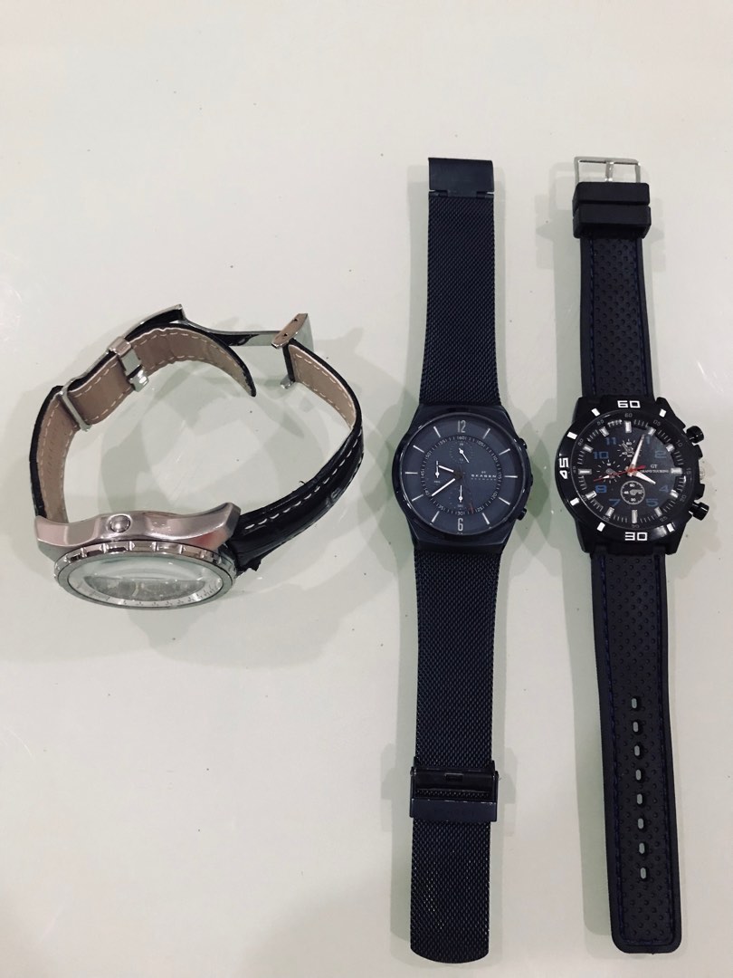 Mens black watch sale cheap