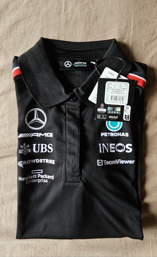 Mercedes AMG Petronas F1 2023 Team Polo - Black Womens