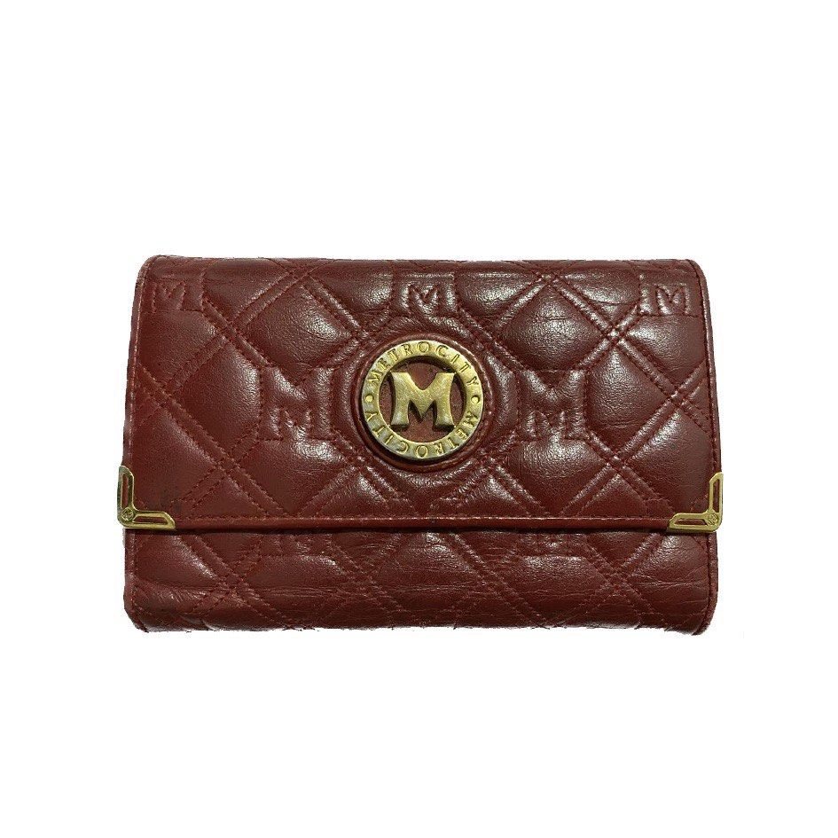 Metro City Tri-fold Red Wallet, Women's Fashion, Bags & Wallets
