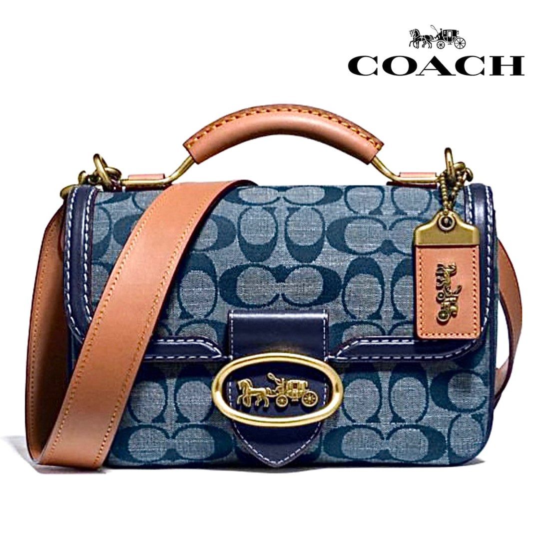 Coach riley top handle 22 in signature hot sale chambray