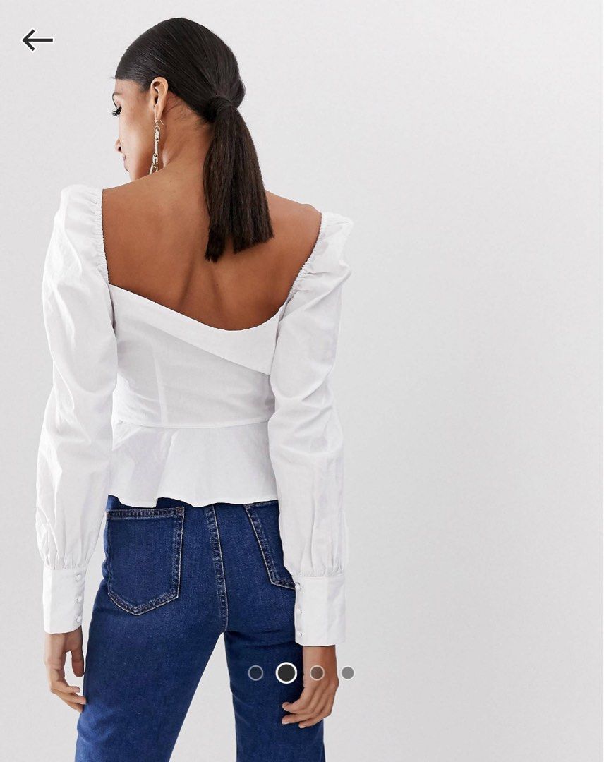 Missguided peplum cheap blouse