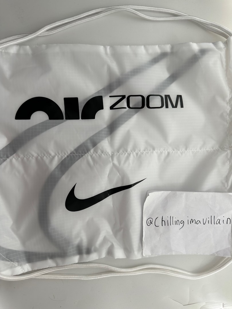 Nike Air Zoom Drawstring Bag Dust Draw String Shoe Bag White