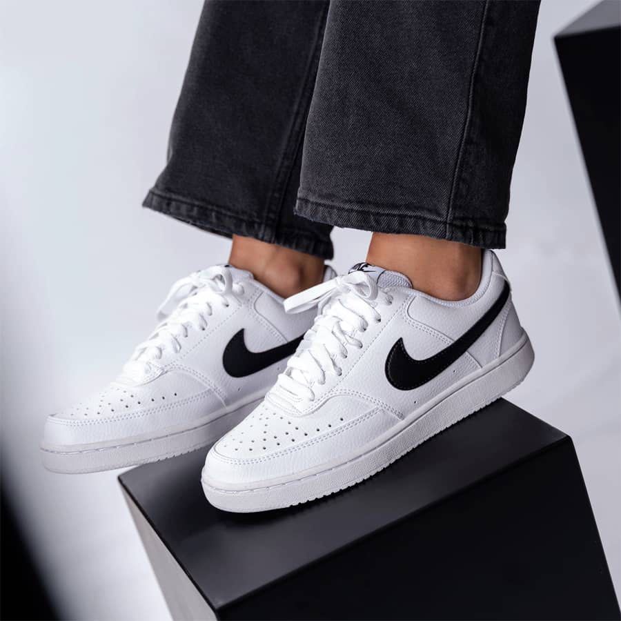 Nike Court Vision Low Next Nature White Black logo Men s Fashion