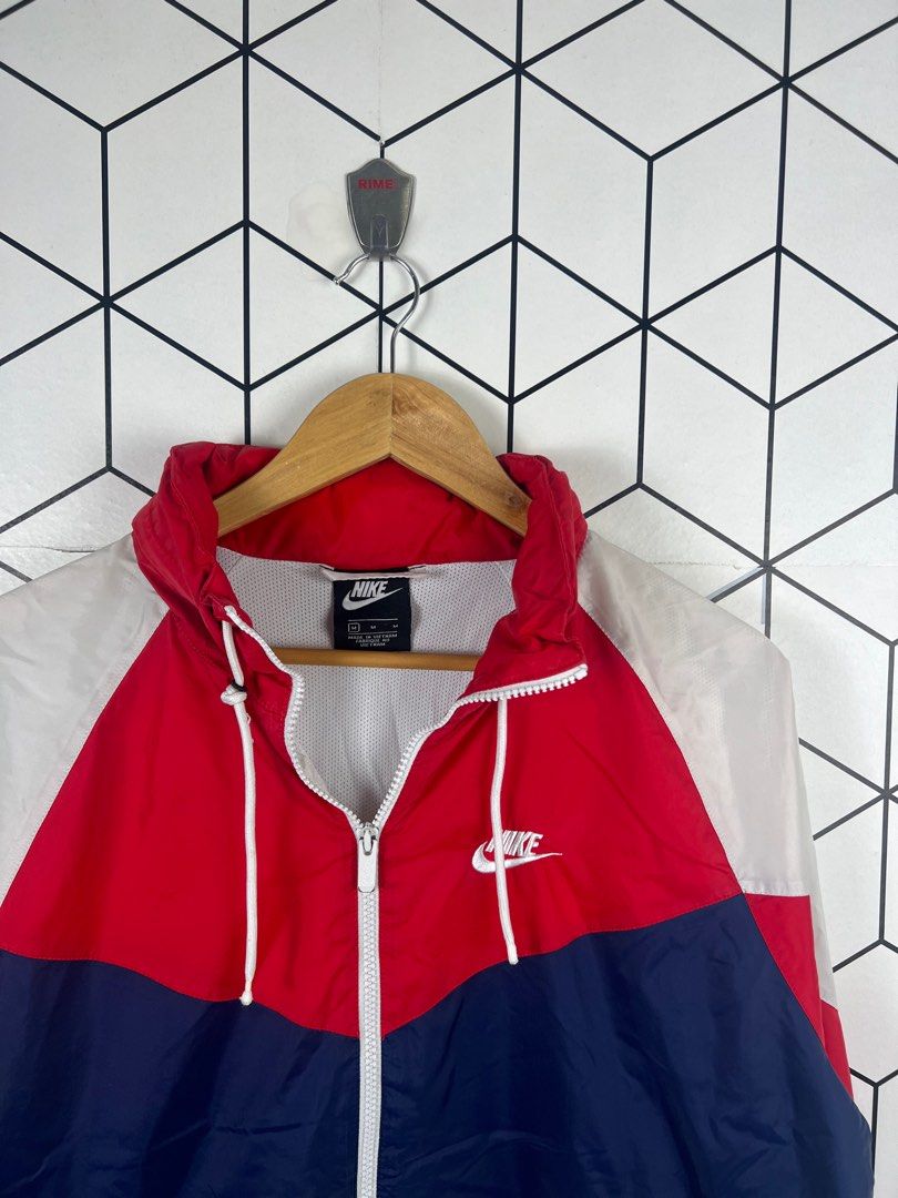 Red white and blue windbreaker nike sale