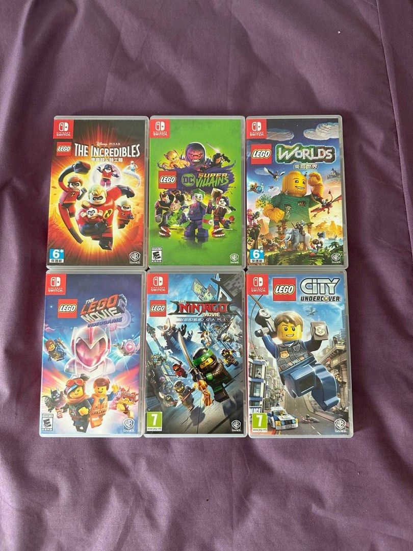 Nintendo Switch game The incredibles DC Super Villains Lego Worlds Lego movie video game Ninjago Lego City Undercover