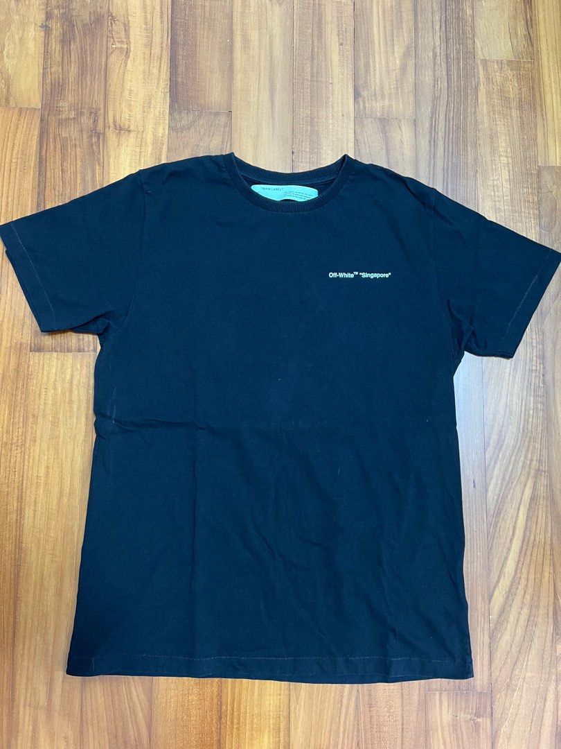 Off White T shirt Singapore edition Men s Fashion Tops Sets Tshirts Polo Shirts on Carousell