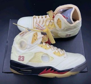 Air Jordan 5 Retro SP × Off-White Mid Muslin, 男裝, 鞋, 波鞋