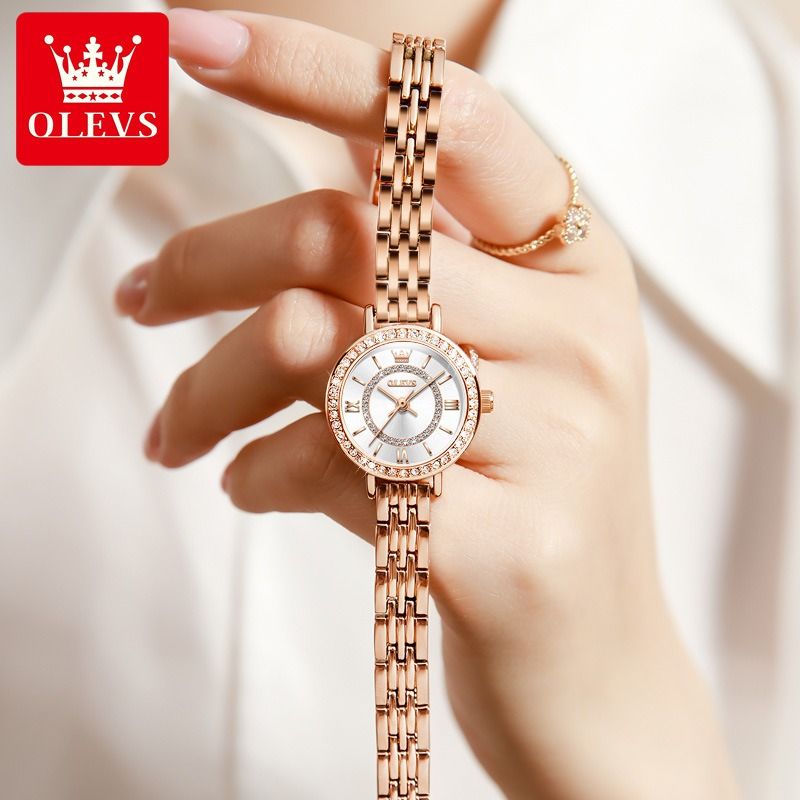 OLEVS 5508 Lady Girl Rose Gold Fashion Beatiful Diamond Waterproof Steel Ultra Thin Luxury Quartz Women Watch Luxury Watches on Carousell