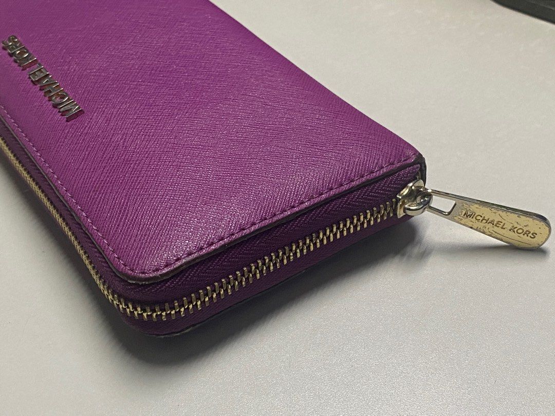 Original Michael Kors Long Wallet Purple Women s Fashion Bags Wallets Wallets Card holders on Carousell