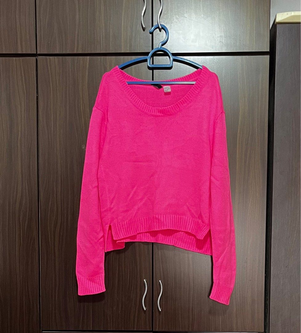 Fuzzy pink sweater store
